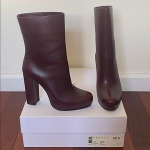 🆕Theory | Obsidian Burgundy High Heel Boot NIB